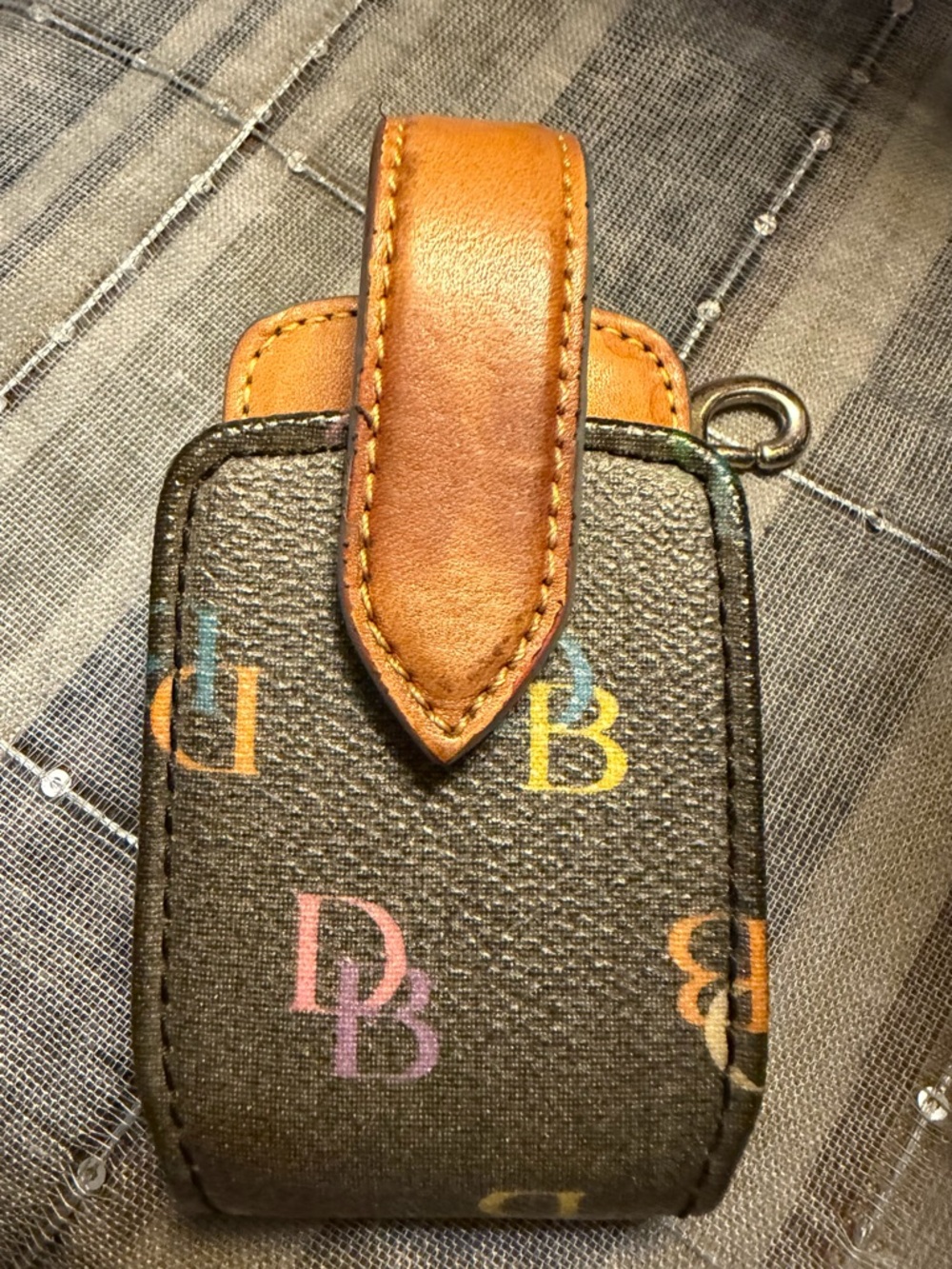 Dooney & Bourke Black Multicolor DB Cellphone Case Hand sanitizer/Lotion Holder